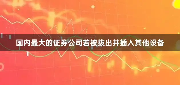 国内最大的证券公司若被拔出并插入其他设备